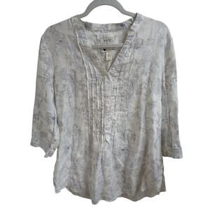 Malvin Germany I love linen toile pintuck top longline  Large‎